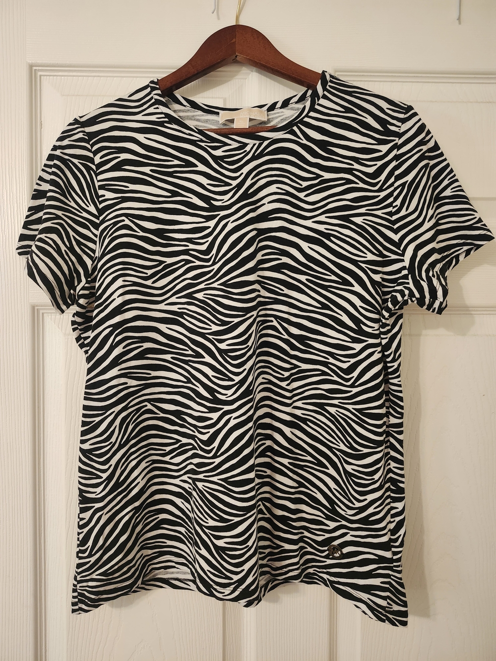Michael Kors Black & White Zebra Stripe Tee